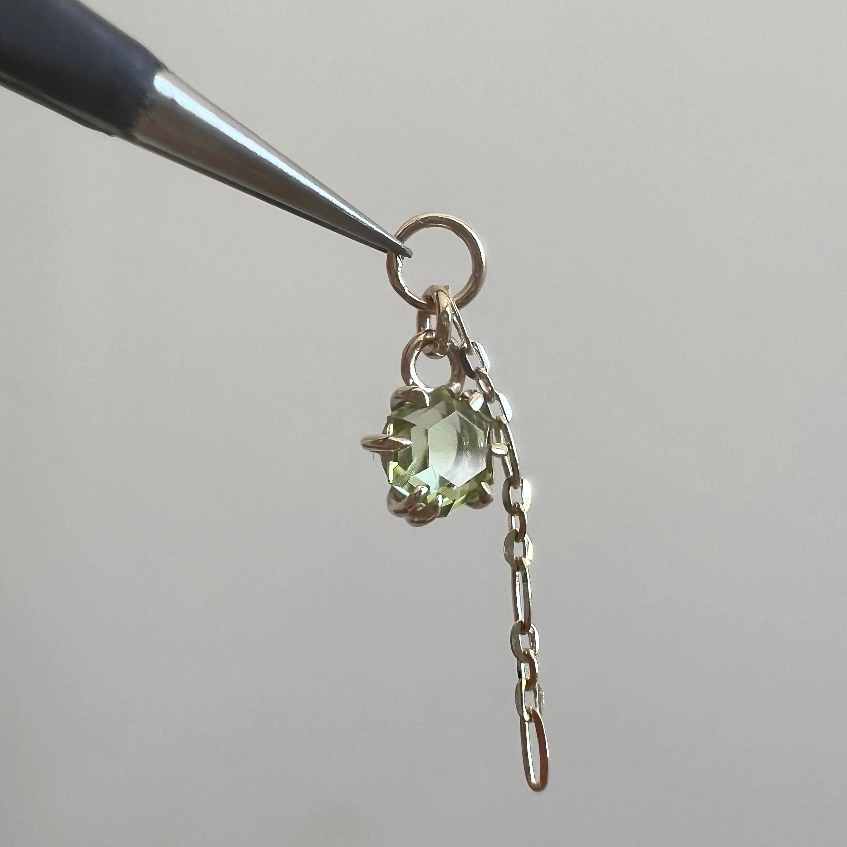 Peridot Ear Charm with Tassel