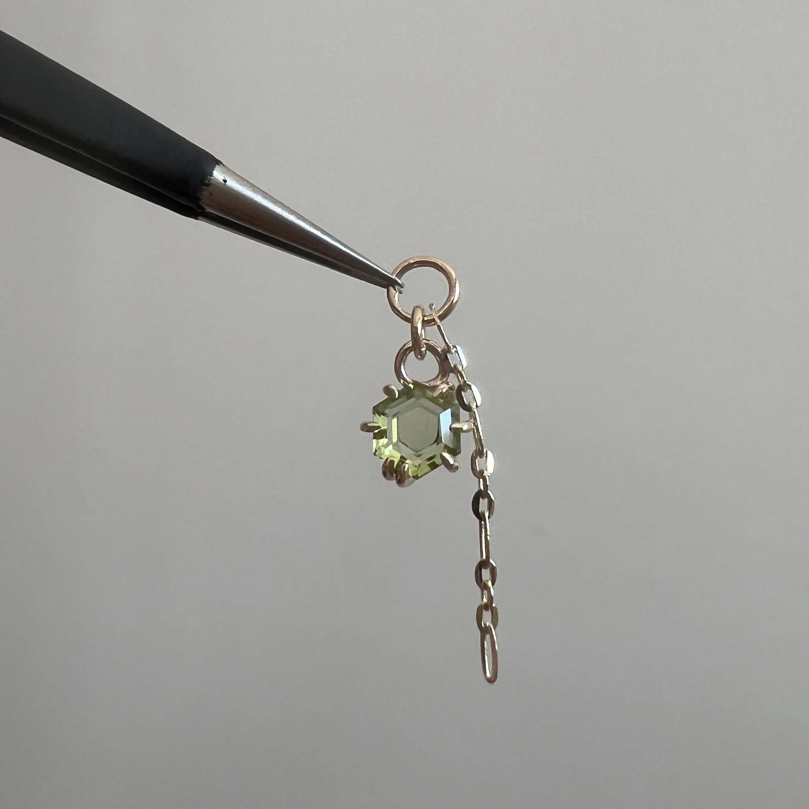 Peridot Ear Charm with Tassel