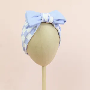Periwinkle Checkered Baby Headband