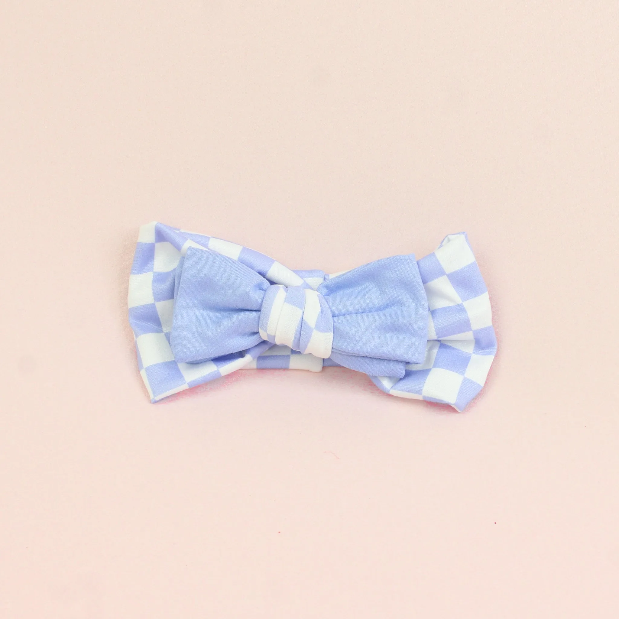 Periwinkle Checkered Baby Headband