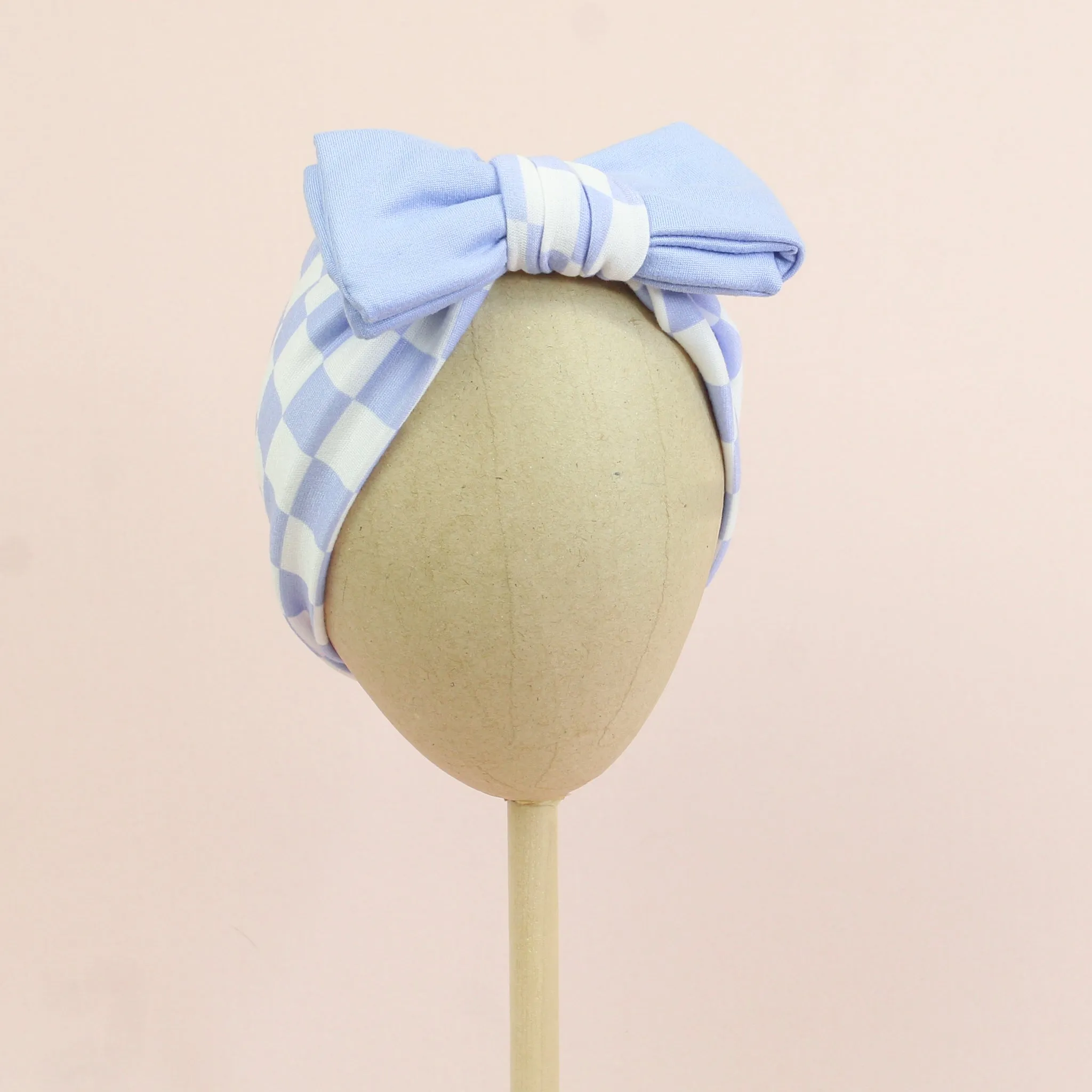 Periwinkle Checkered Baby Headband