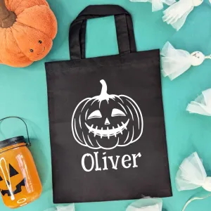 Personalised Pumpkin Trick Or Treat Halloween Bag