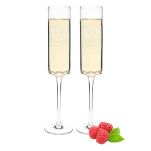 Personalized Celtic Knot 8 oz. Contemporary Champagne Flutes