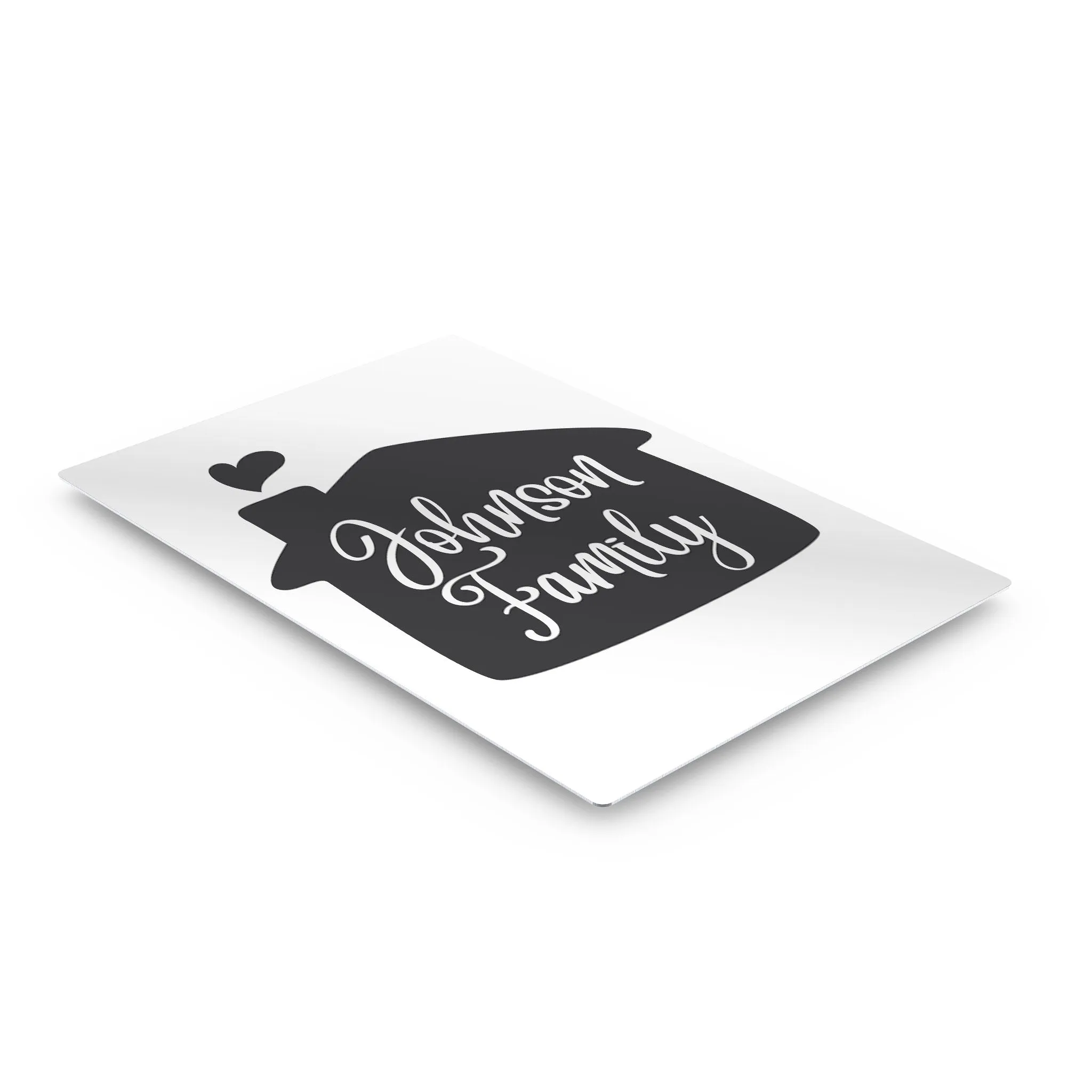 Personalized Gift Wall Art with Family Name in Home Shape Design