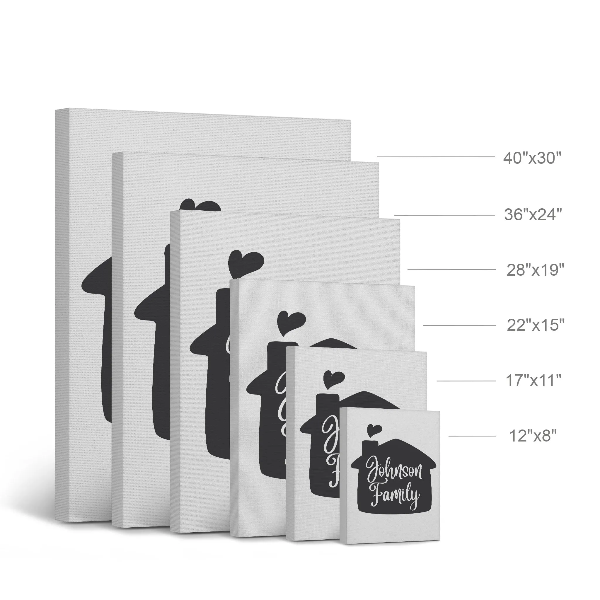 Personalized Gift Wall Art with Family Name in Home Shape Design