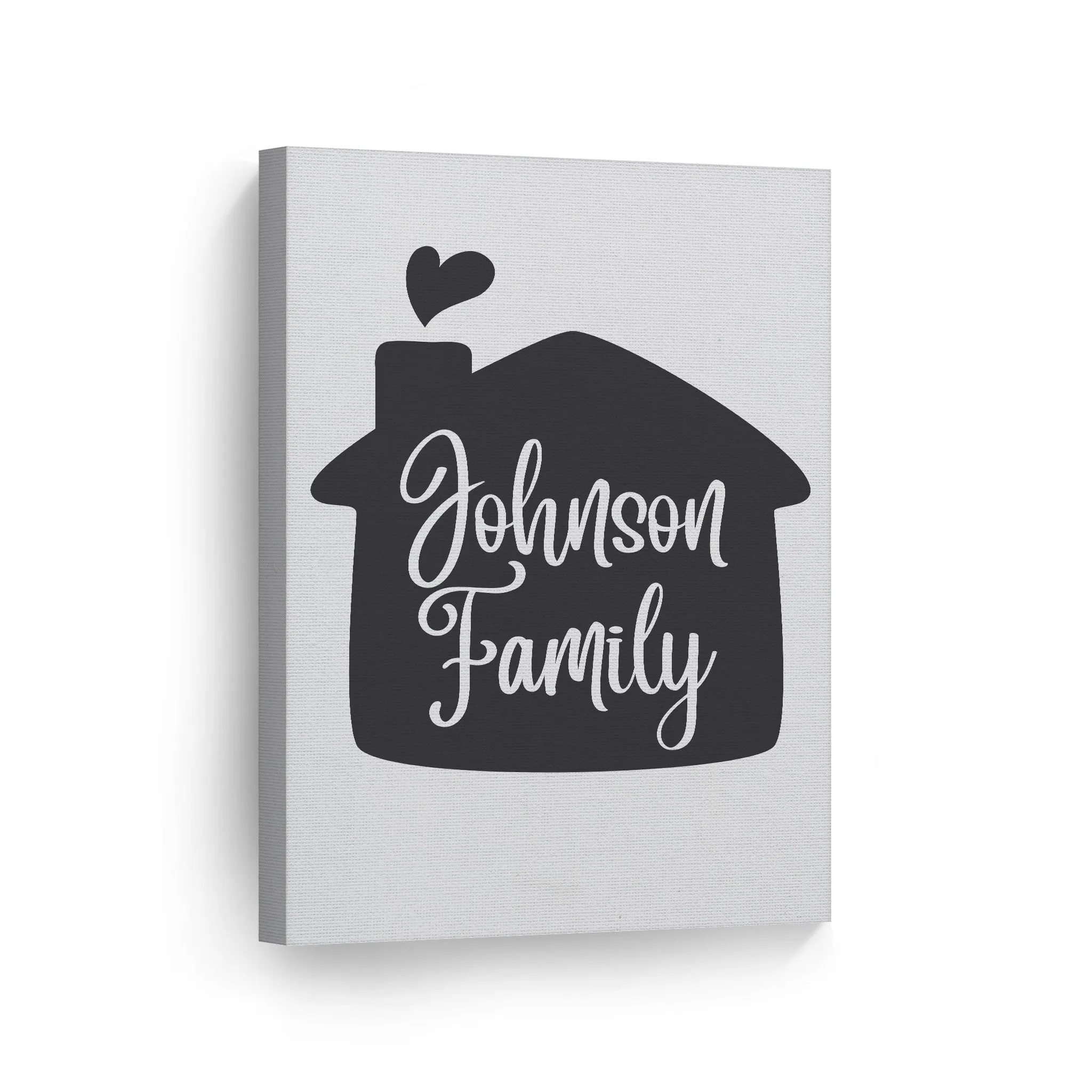 Personalized Gift Wall Art with Family Name in Home Shape Design