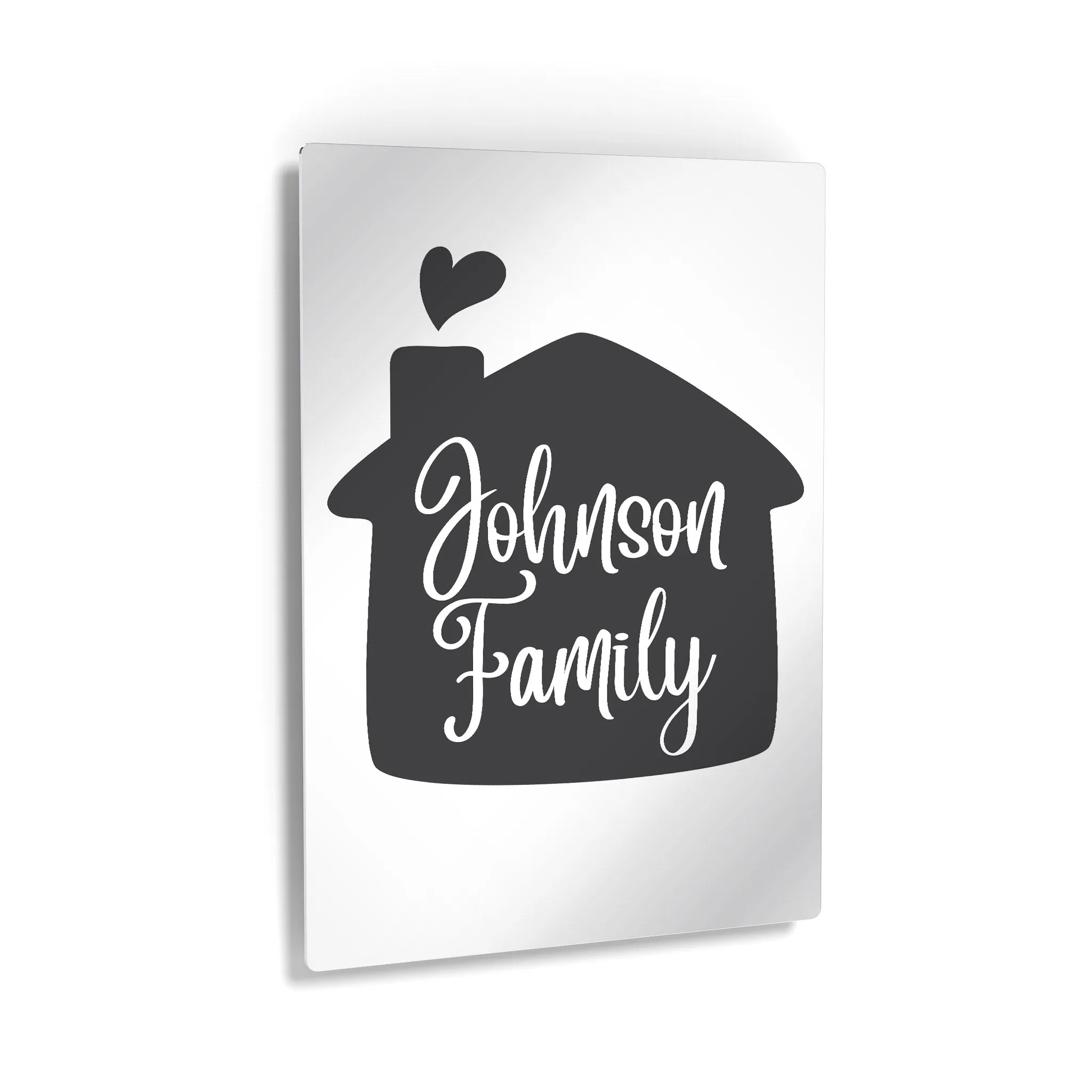 Personalized Gift Wall Art with Family Name in Home Shape Design