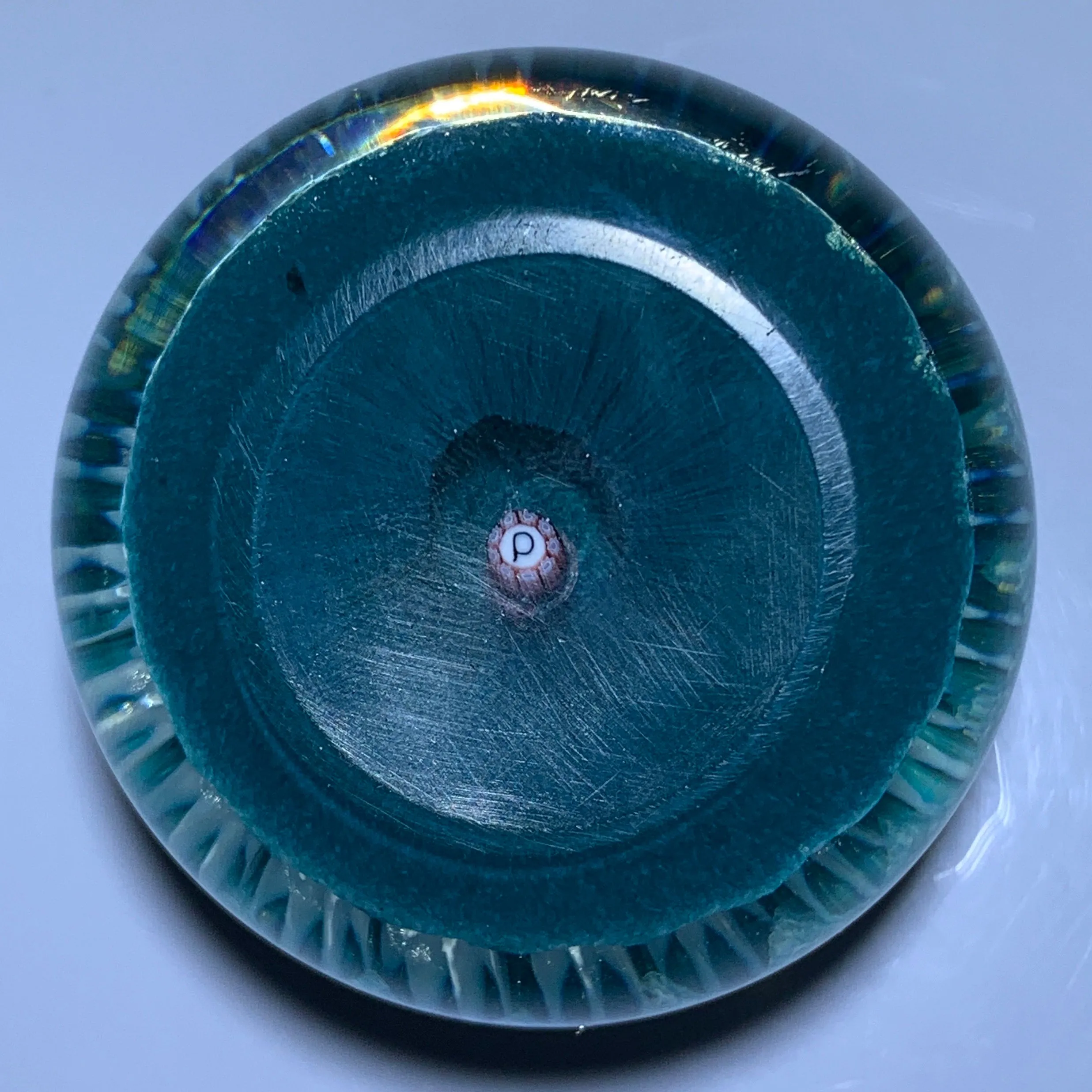 Perthshire Paperweights PP107 Complex Concentric Millefiori With Butterfly Picture Cane