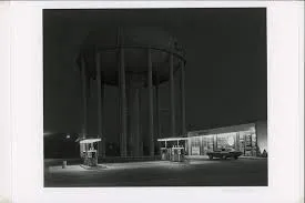 Petit's Mobil Station and Watertower, Cherry Hill, New Jersey 1974