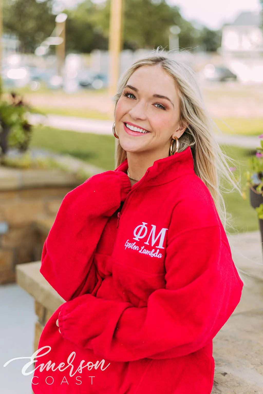Phi Mu Embroidered Fleece Pullover