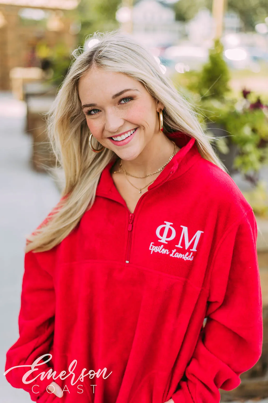 Phi Mu Embroidered Fleece Pullover