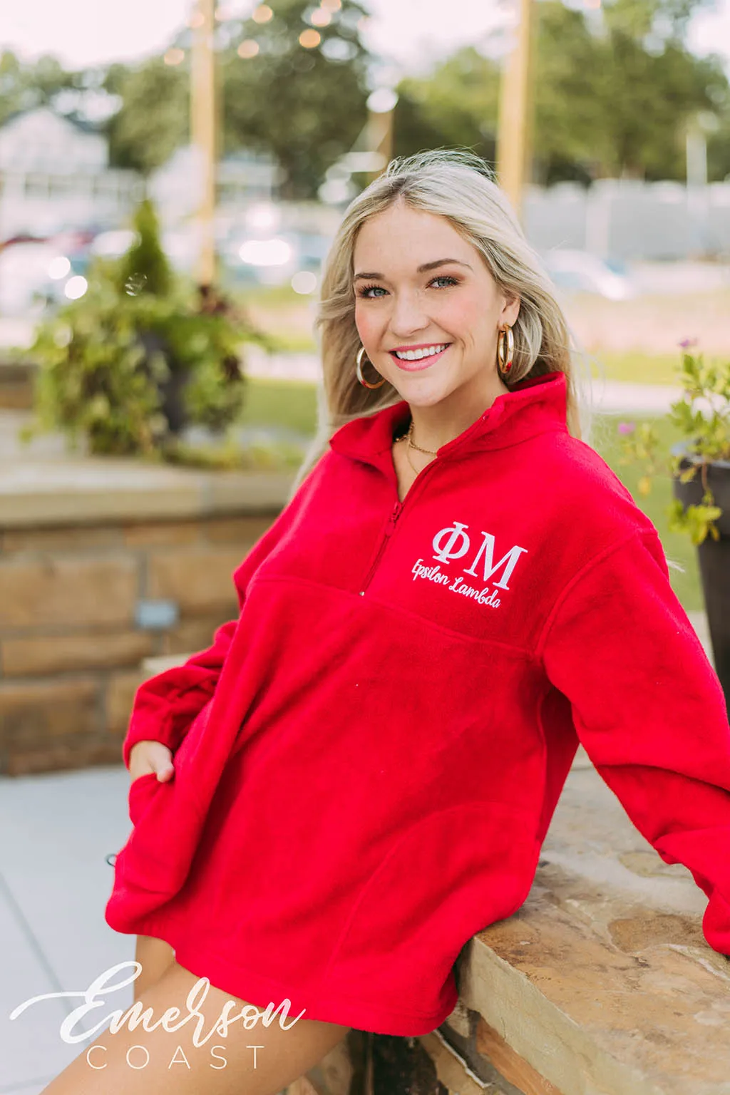 Phi Mu Embroidered Fleece Pullover