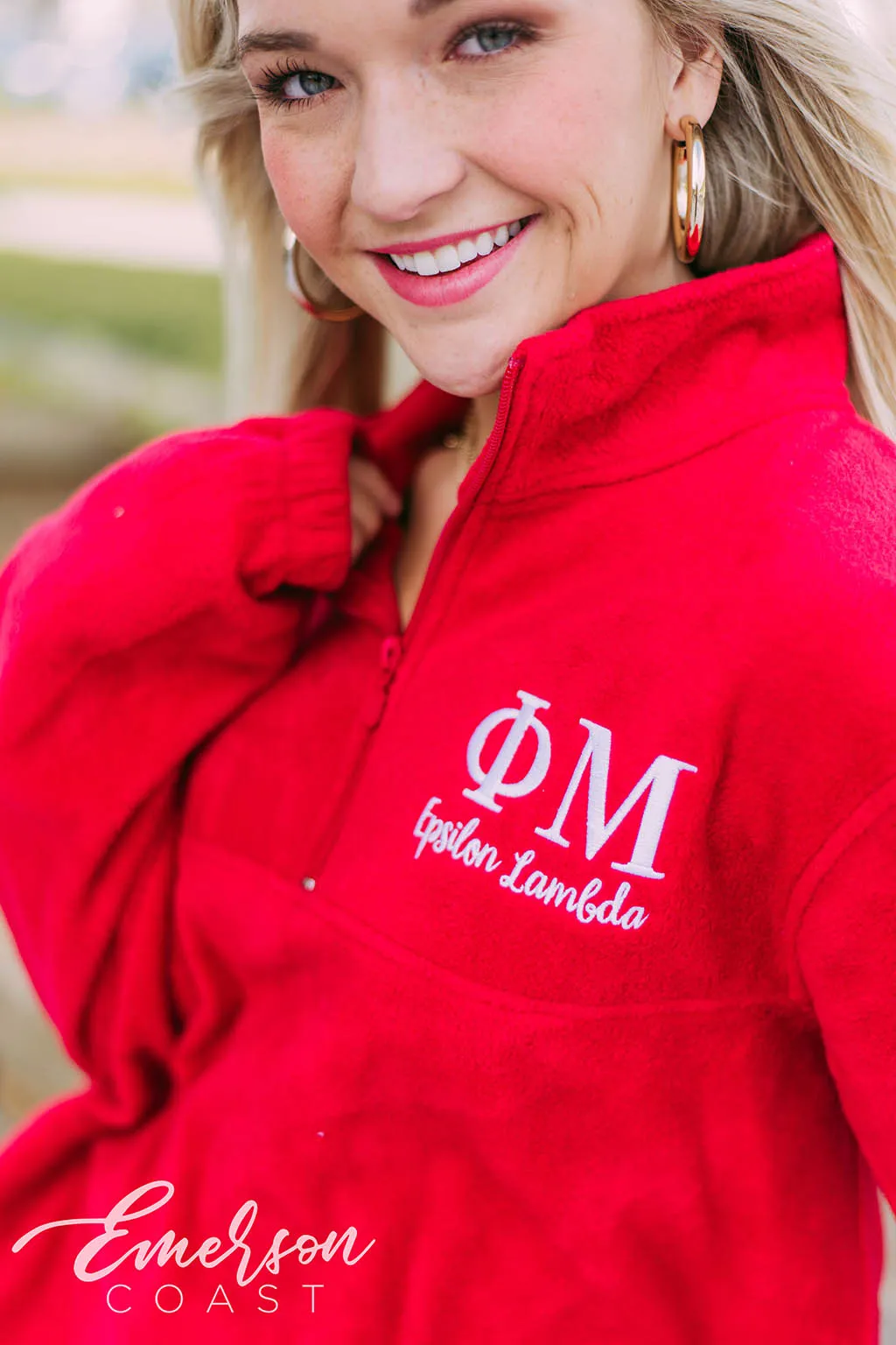 Phi Mu Embroidered Fleece Pullover