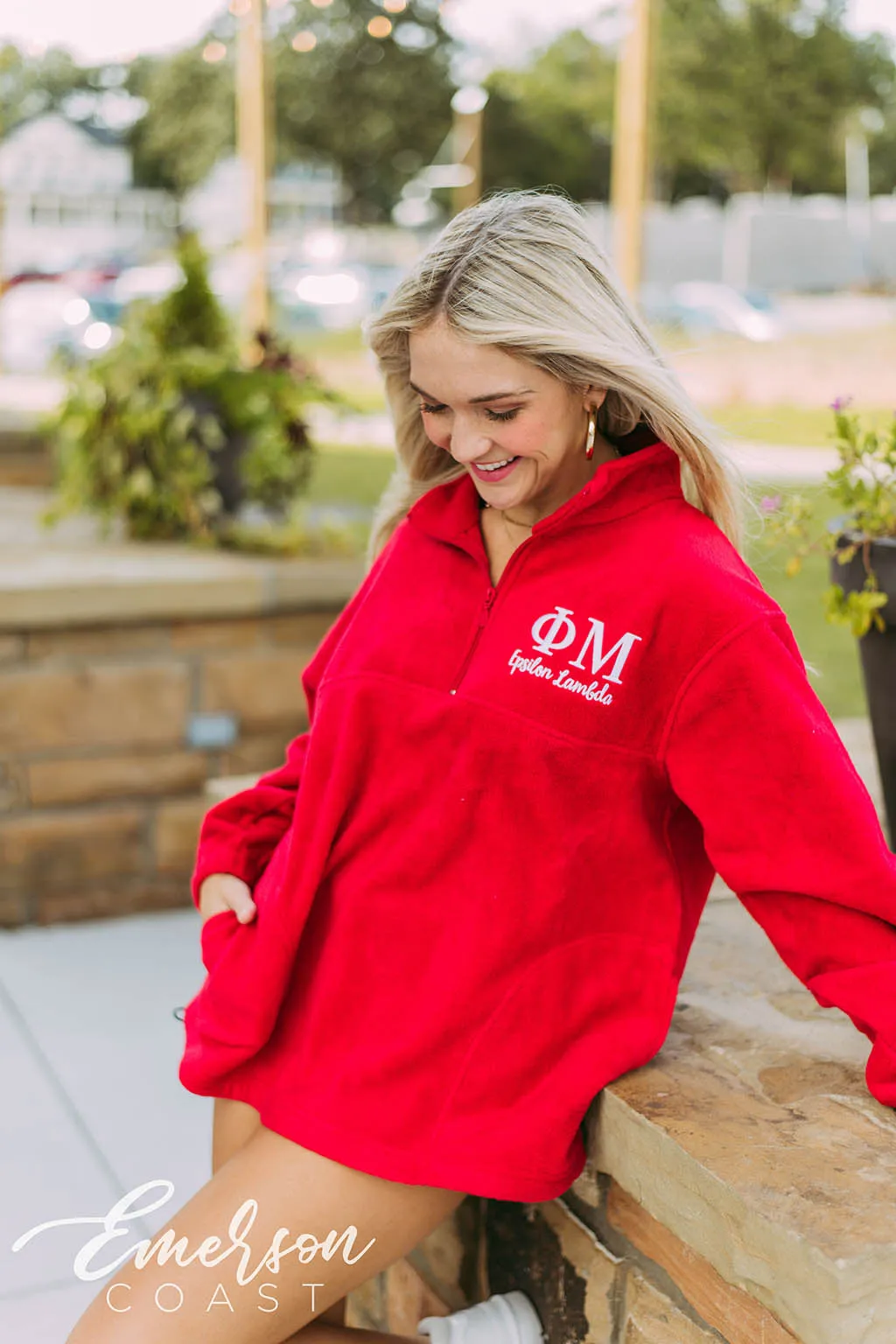 Phi Mu Embroidered Fleece Pullover