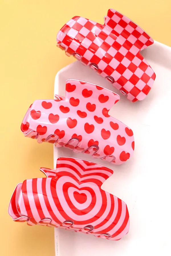 Pink Checker Claw Clip