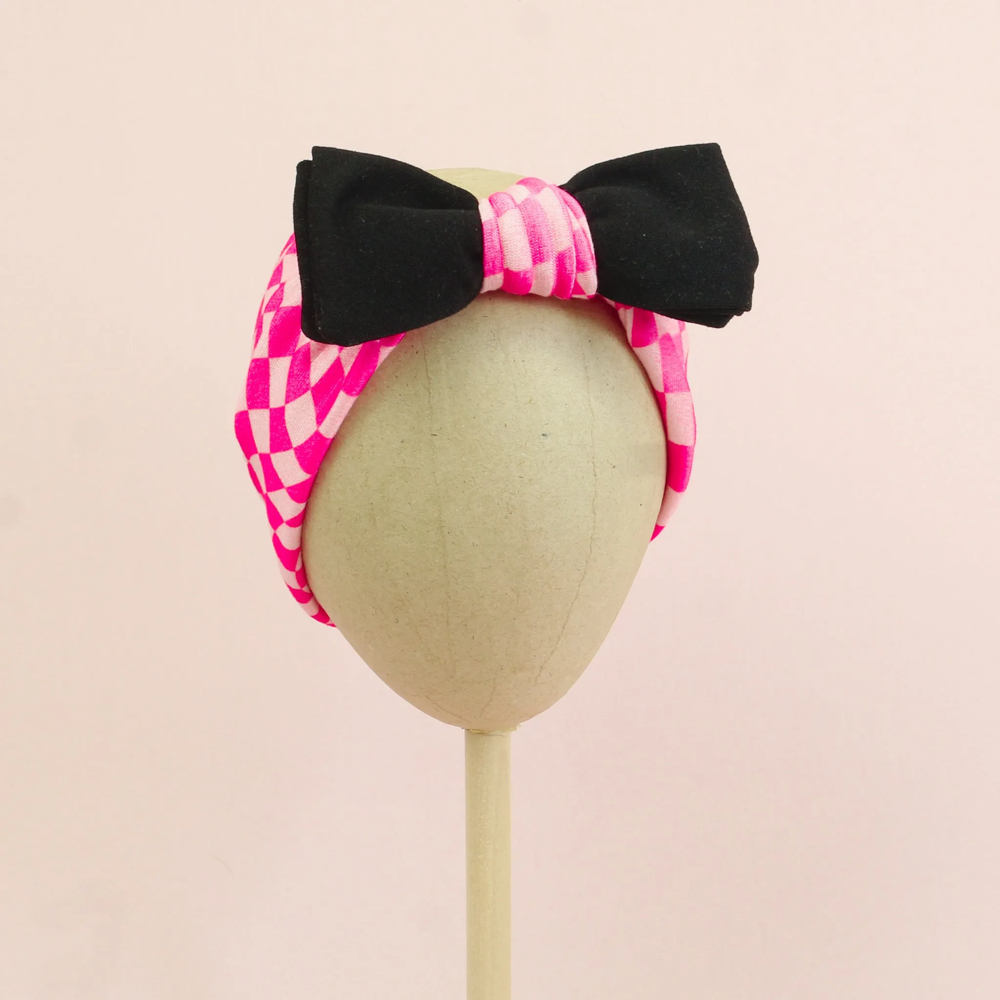 Pink Checkered Baby Headband