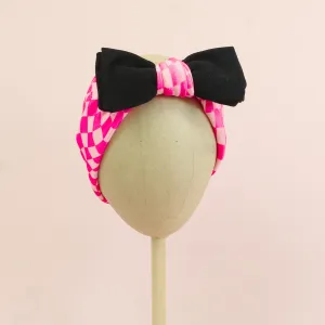 Pink Checkered Baby Headband