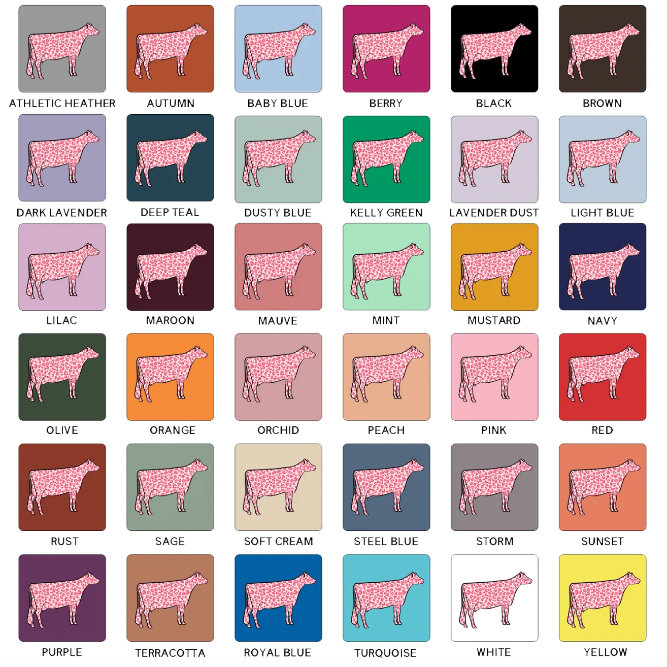 Pink Cheetah Dairy Cow T-Shirt (XS-4XL) - Multiple Colors!