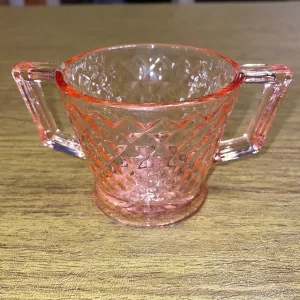 Pink Depression Glass Sugar Dish