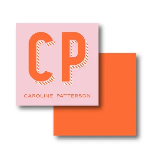 Pink Modern Block Bag Tag