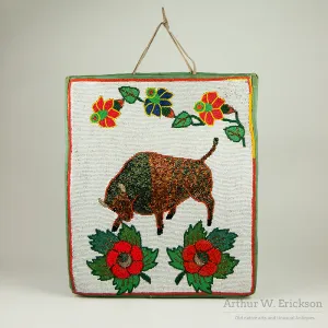 Plateau Beaded Flat Bag with Buffalo