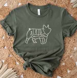 Pork Cuts White Ink T-Shirt (XS-4XL) - Multiple Colors!