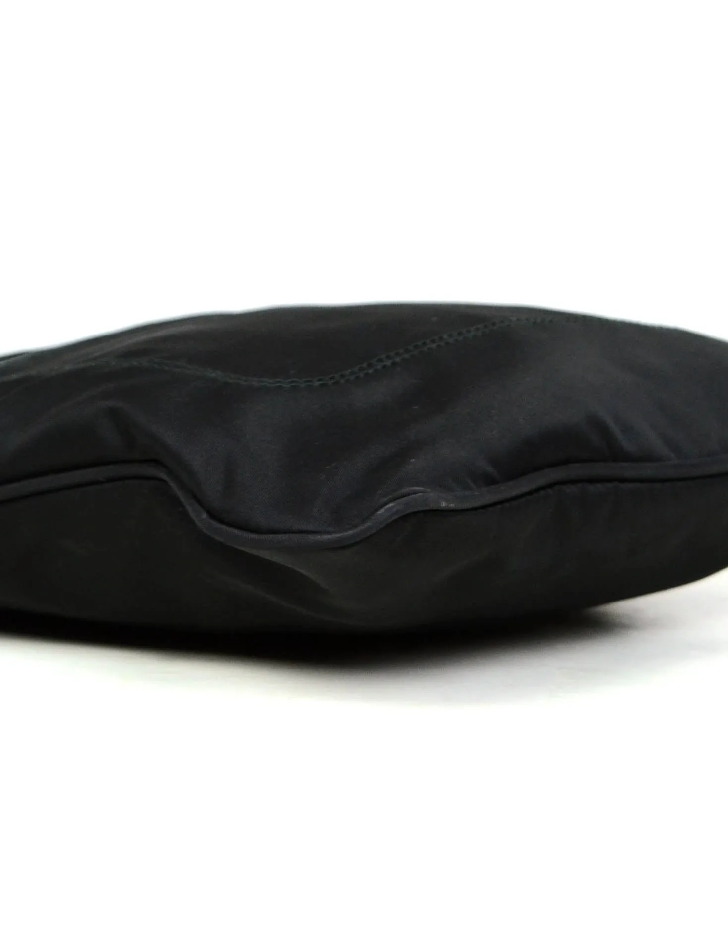 Prada Black Tessuto Nylon Flat Crossbody Bag w/ Front Pocket