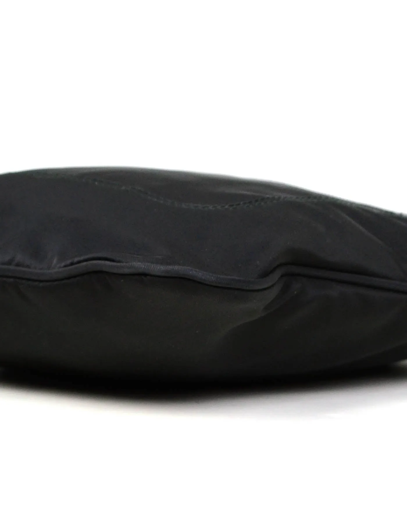 Prada Black Tessuto Nylon Flat Crossbody Bag w/ Front Pocket