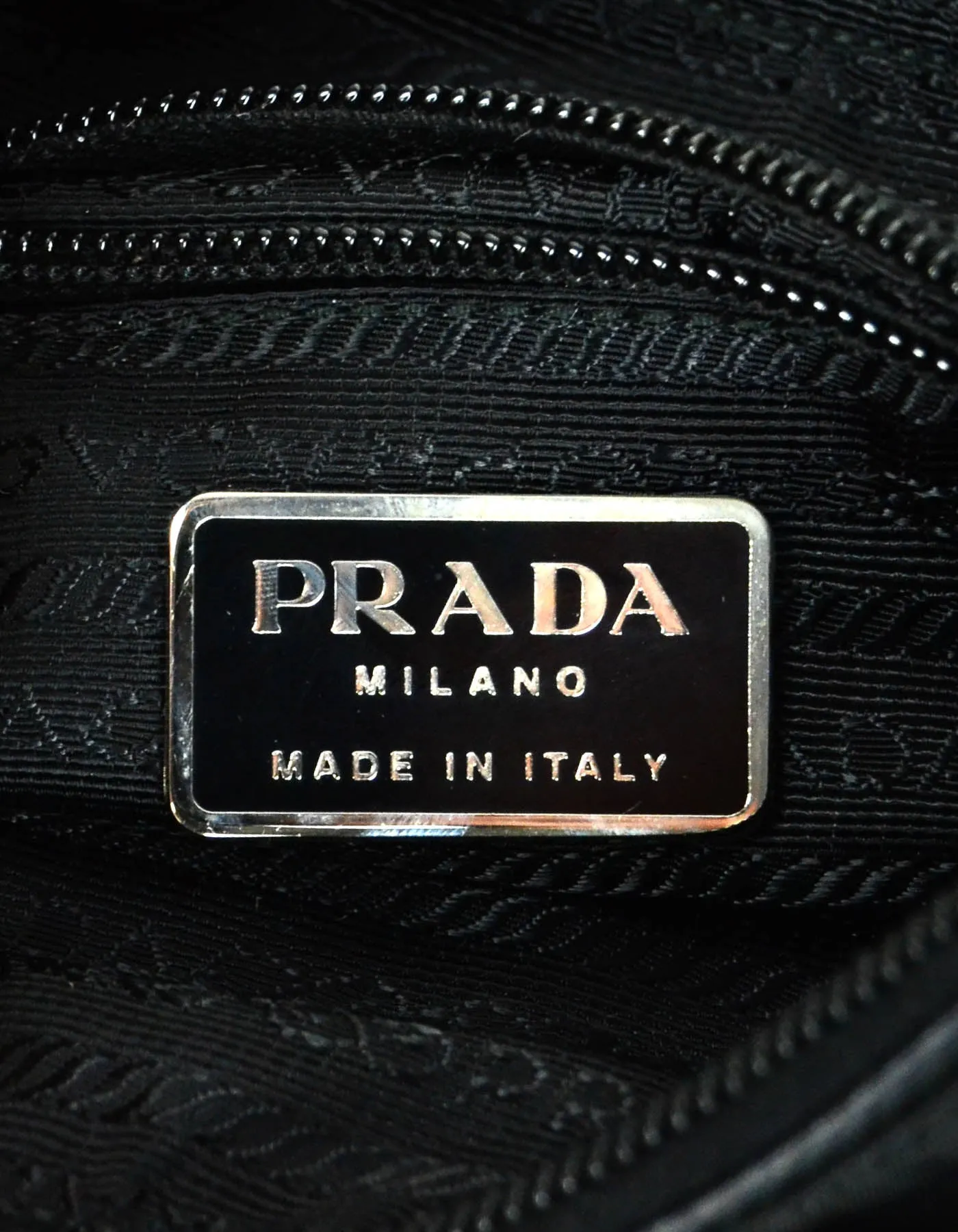 Prada Black Tessuto Nylon Flat Crossbody Bag w/ Front Pocket