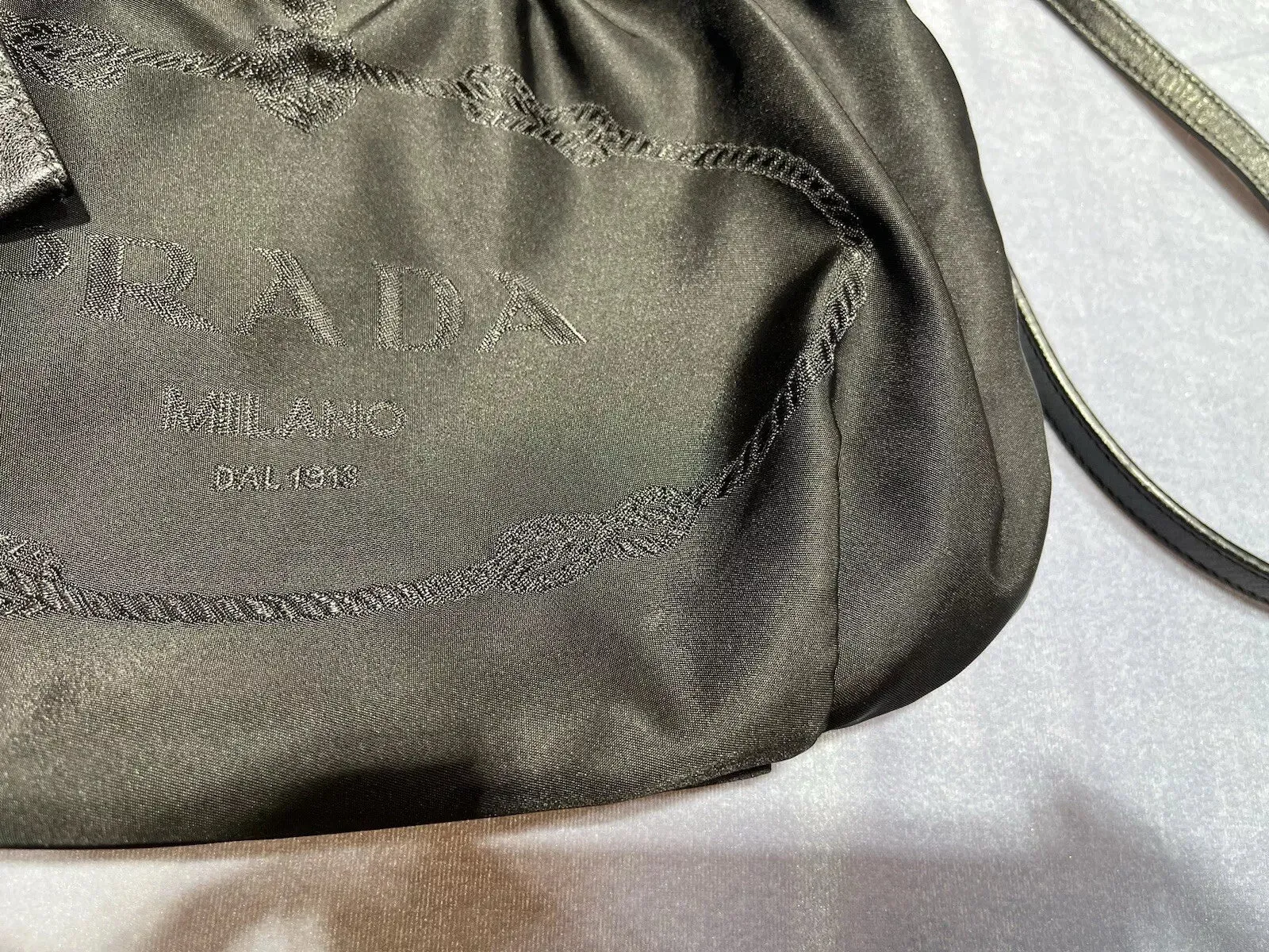 Prada Jacquard Bow Nylon/Leather Bag
