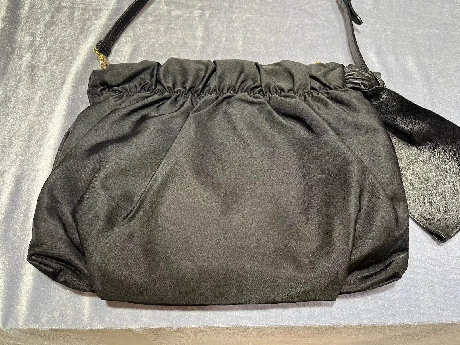 Prada Jacquard Bow Nylon/Leather Bag