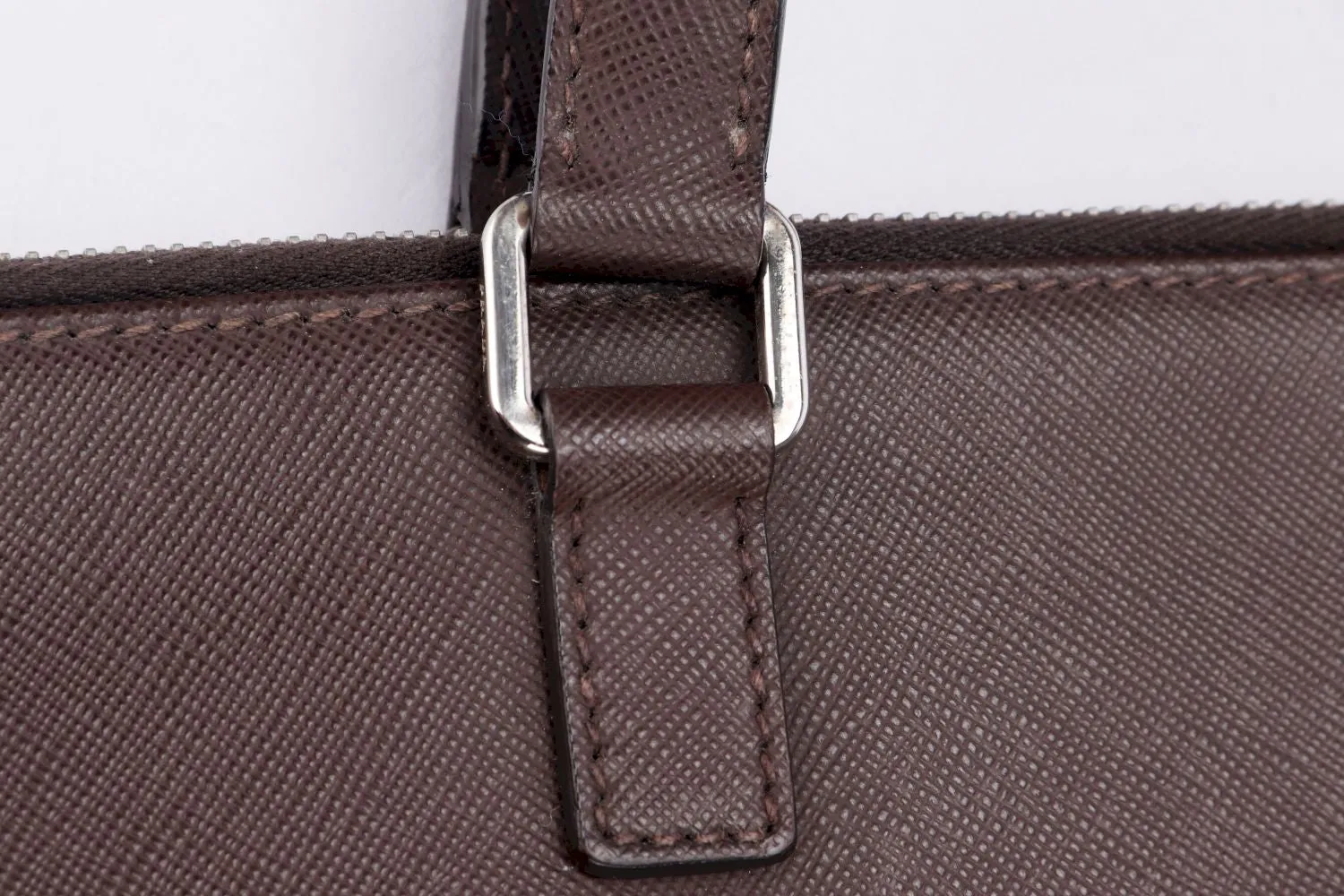 Prada Saffiano Travel Caffe Briefcase (VR0023), with Card, no Dust Cover