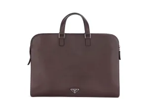 Prada Saffiano Travel Caffe Briefcase (VR0023), with Card, no Dust Cover