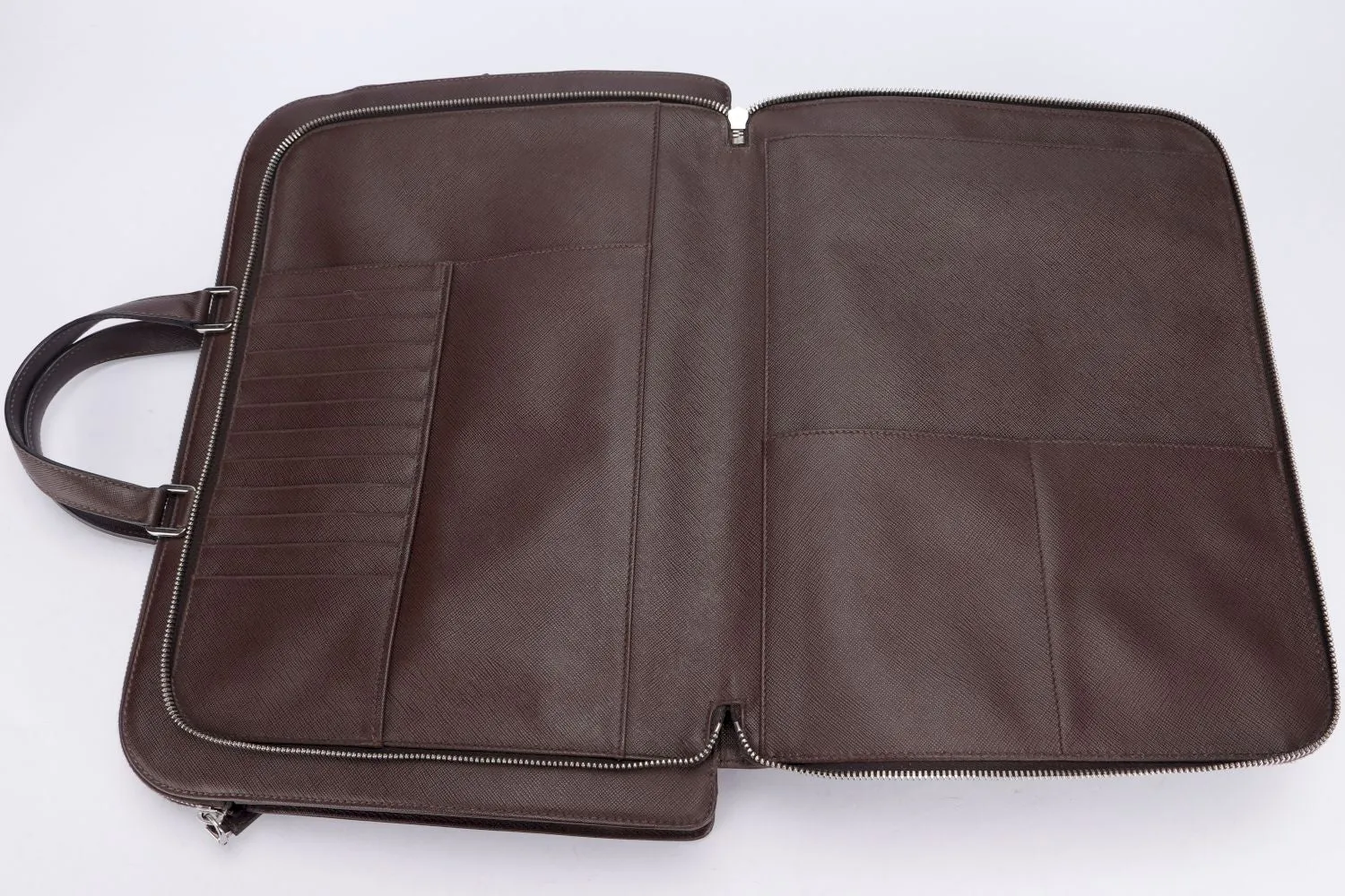 Prada Saffiano Travel Caffe Briefcase (VR0023), with Card, no Dust Cover