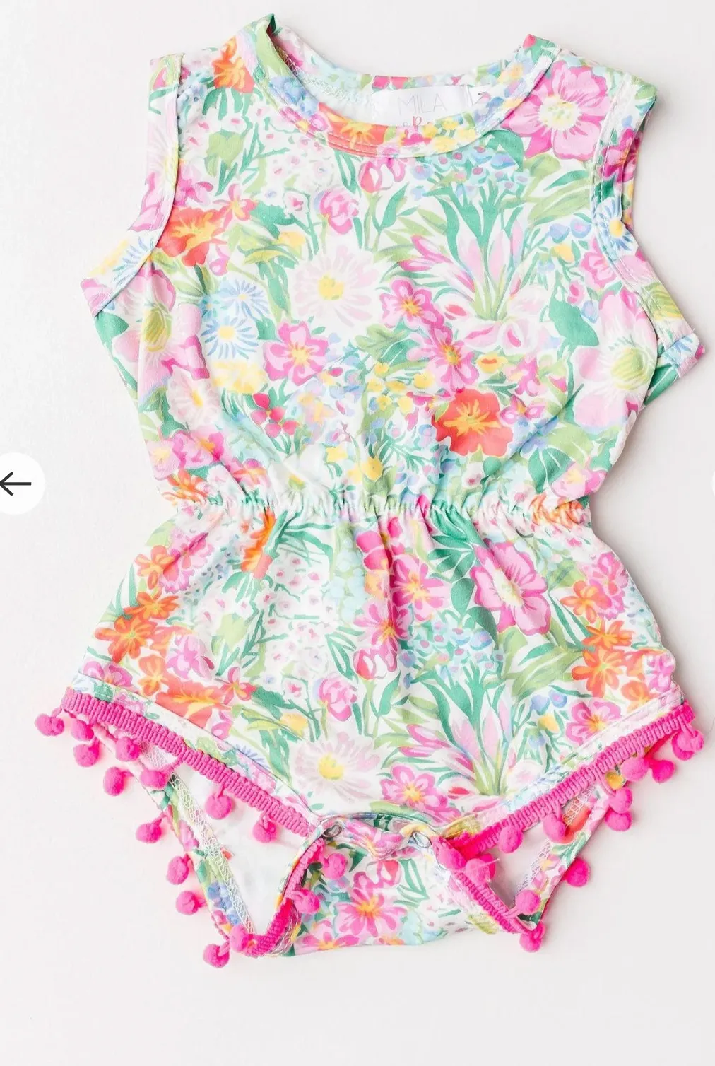 Preppy Petals Pom Pom Romper