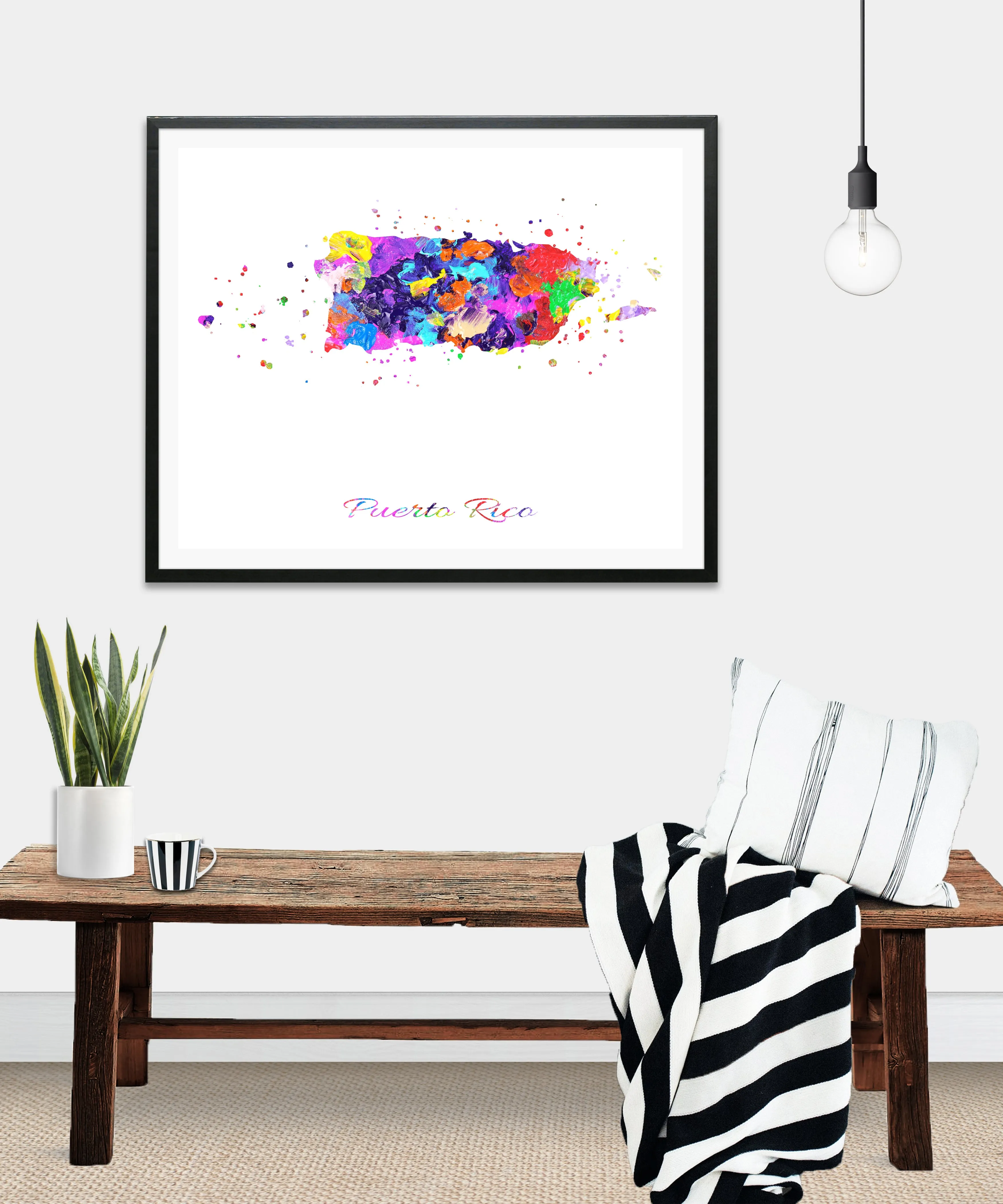 Puerto Rico Map Art Print - Unframed