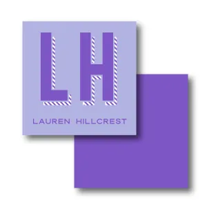 Purple Modern Block Bag Tag