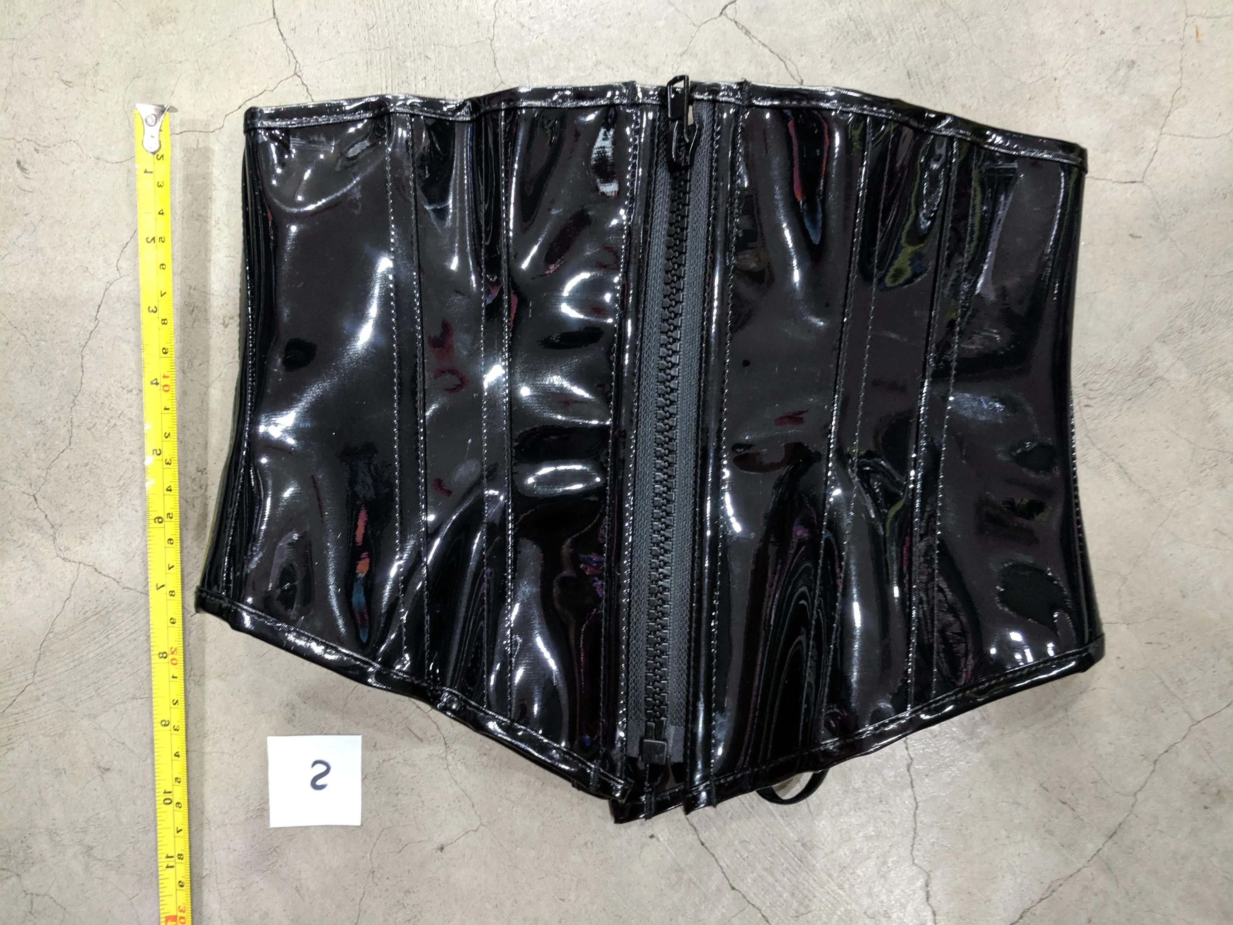 PVC Underbust Corset Front Zip Waist Cincher
