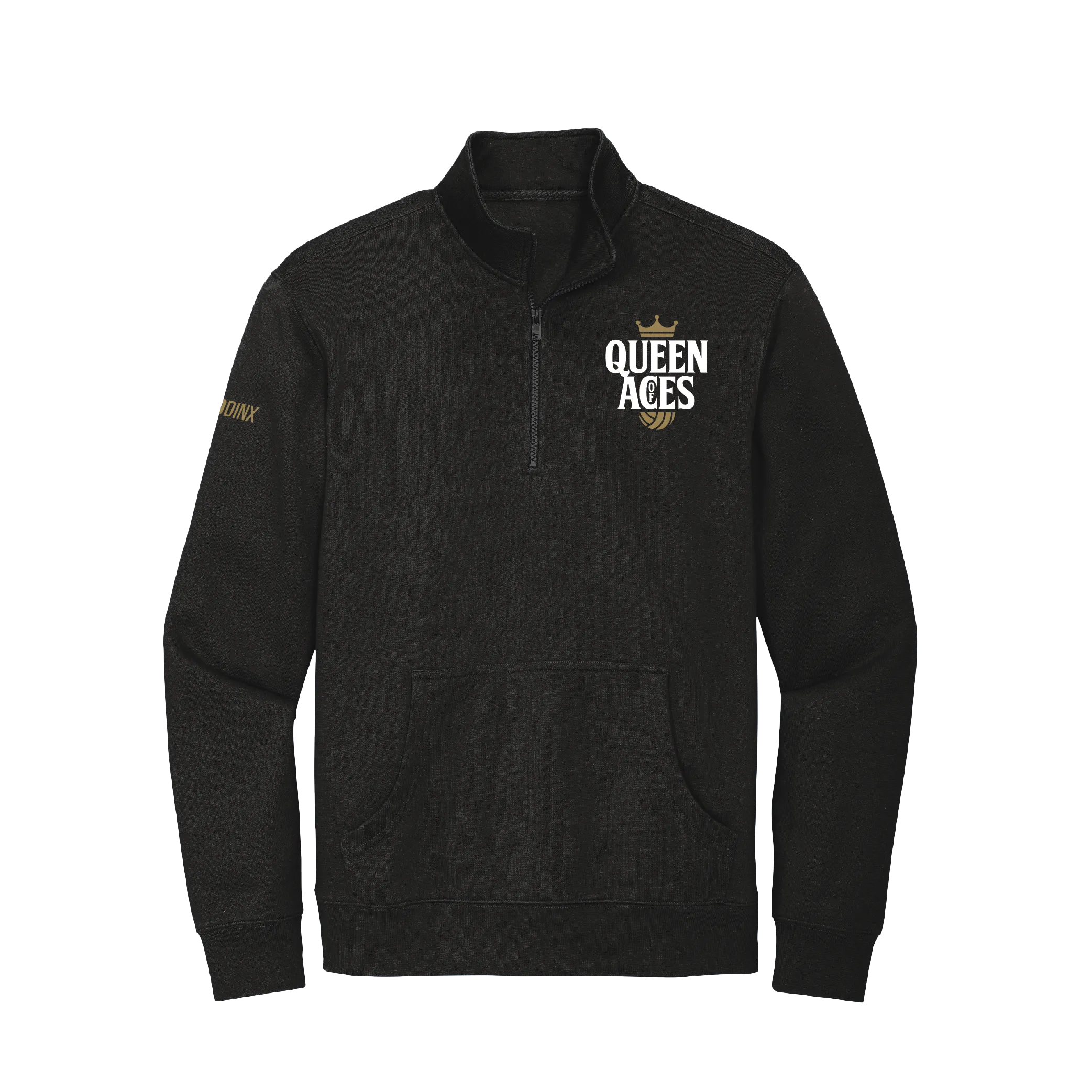 Queen Of Aces Quarter Zip Black