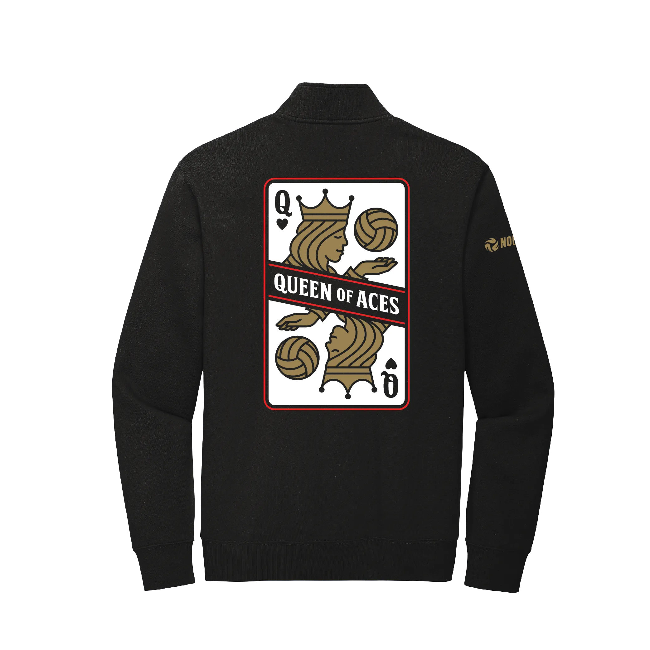 Queen Of Aces Quarter Zip Black