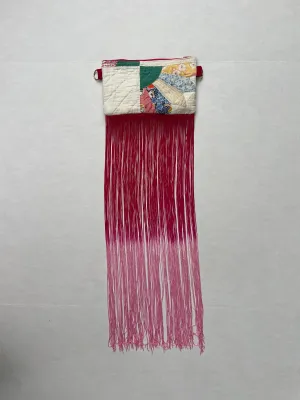 Quilted Clutch with Pink Ombre Fringe