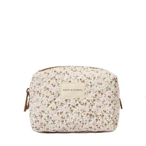 Quilted cosmetic case Brown floral