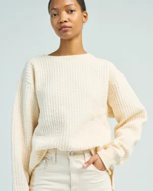 quilted crew neck top