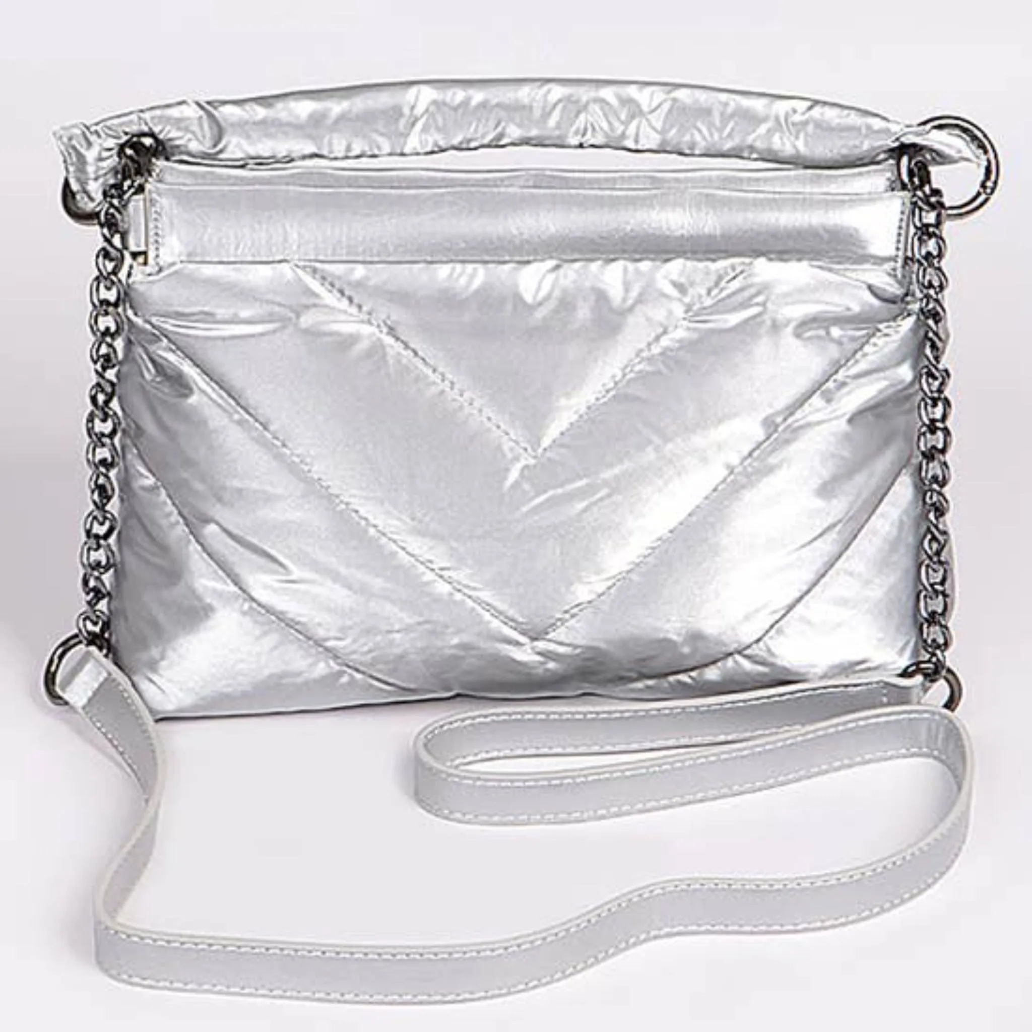 Quilted Crossbody - Silver