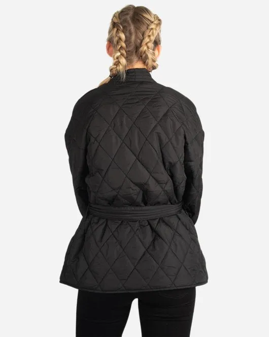 Quilted Kimono Jacket - Black