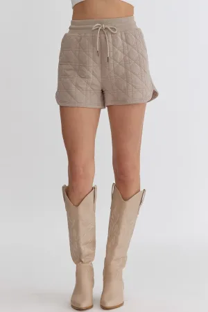Quilted Stitch Shorts {Taupe}
