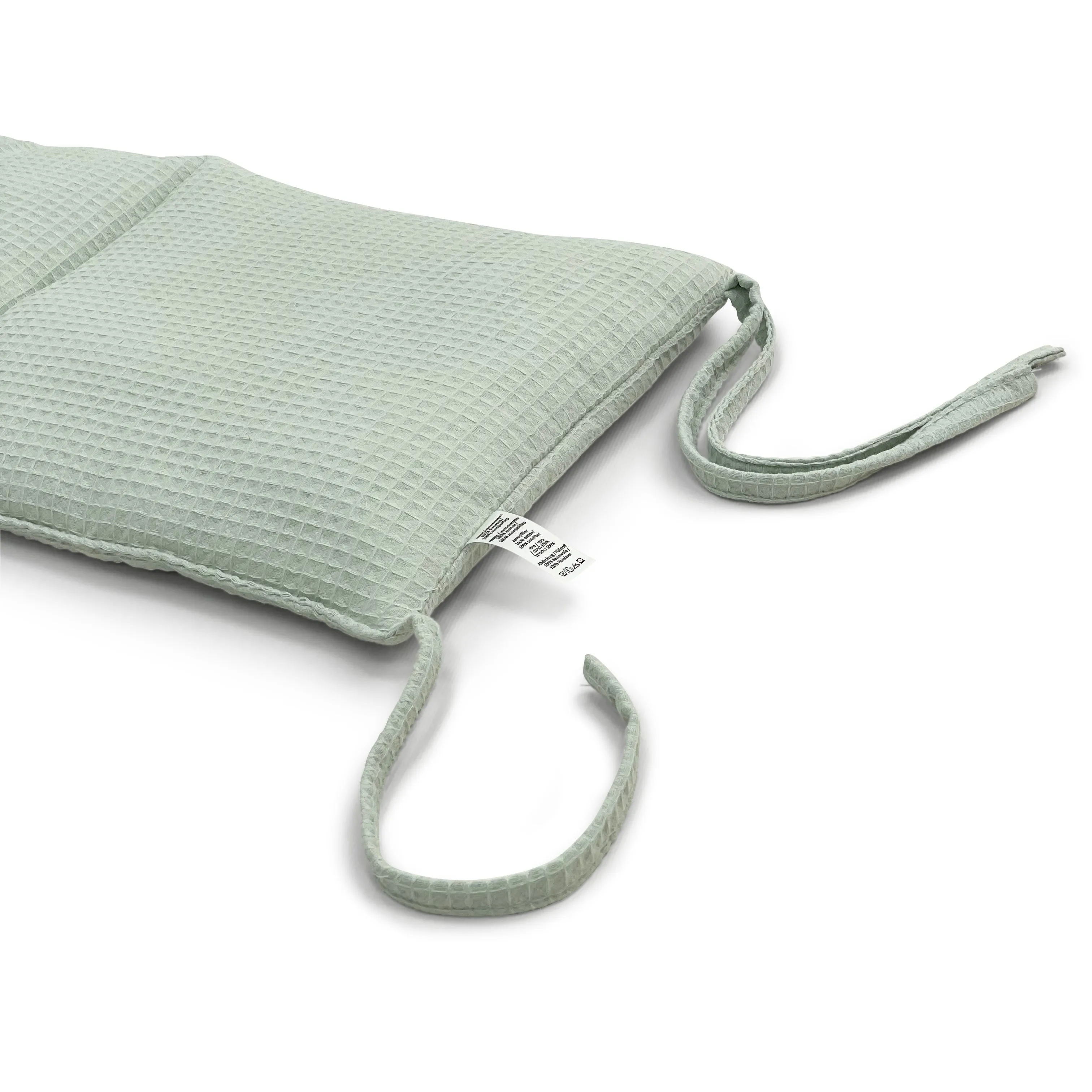 Quilted waffle cot protective bumper mint