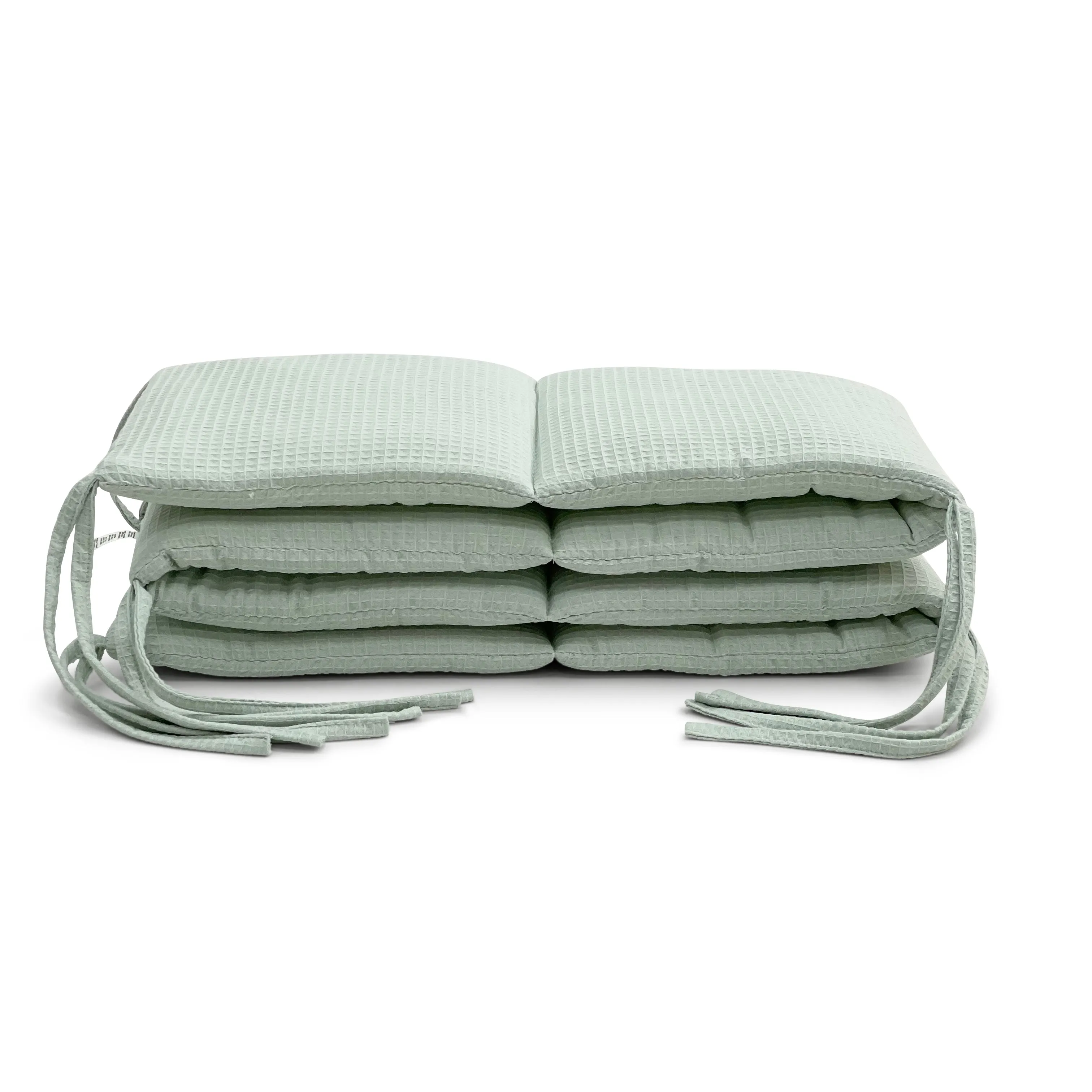 Quilted waffle cot protective bumper mint