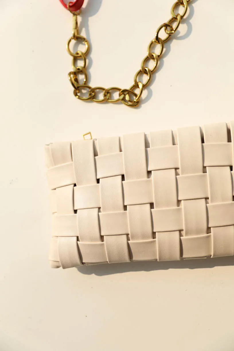 Quilted Weaved Crossbody Clutch