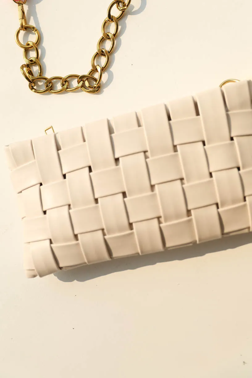 Quilted Weaved Crossbody Clutch